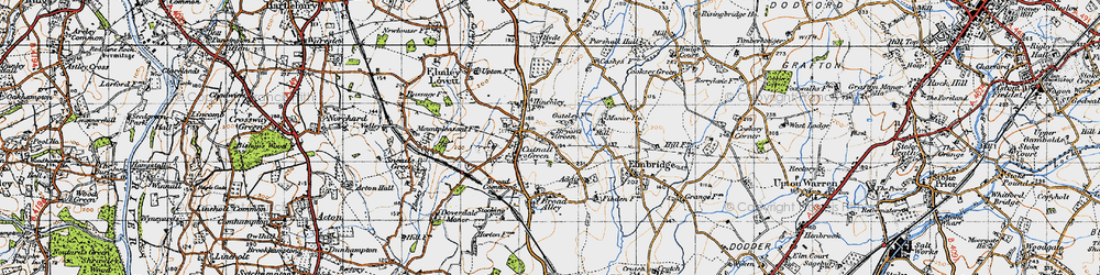 Old map of Bryan's Green in 1947