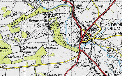 Old map of Bryanston School in 1945