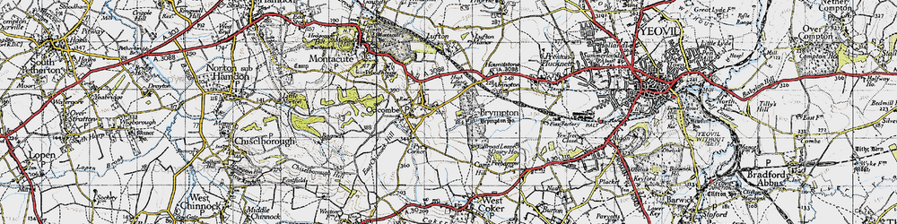 Old map of Brympton D'Evercy in 1945