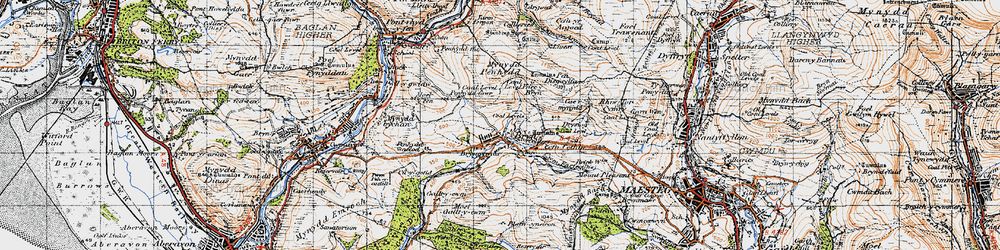 Old map of Bryngyrnos in 1947