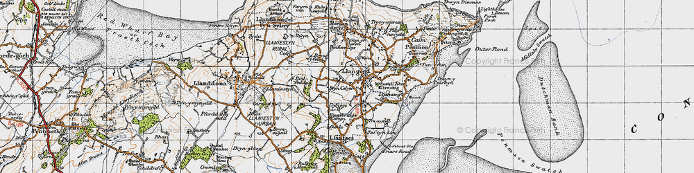 Old map of Bryn Celyn in 1947