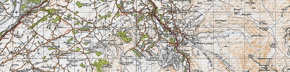 Old map of Bryn Eglwys in 1947