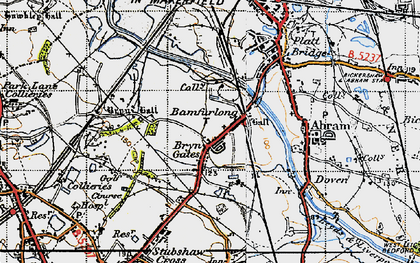 Old map of Bryn Gates in 1947