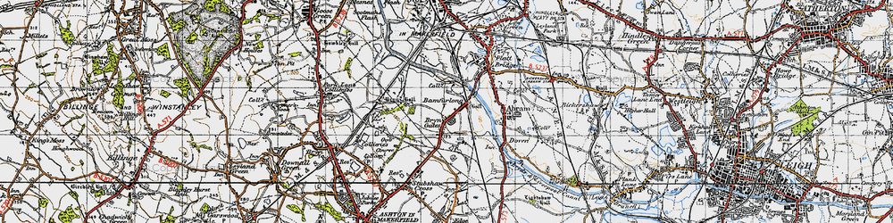 Old map of Bryn Gates in 1947