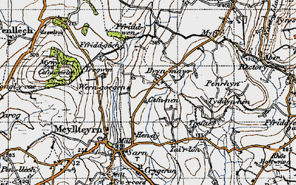 Old map of Crugeran in 1947