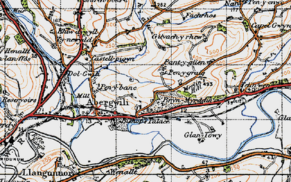 Old map of Bryn Myrddin in 1946