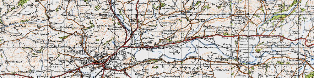 Old map of Bryn Myrddin in 1946