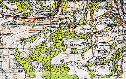 Old map of Blaen Bache in 1947