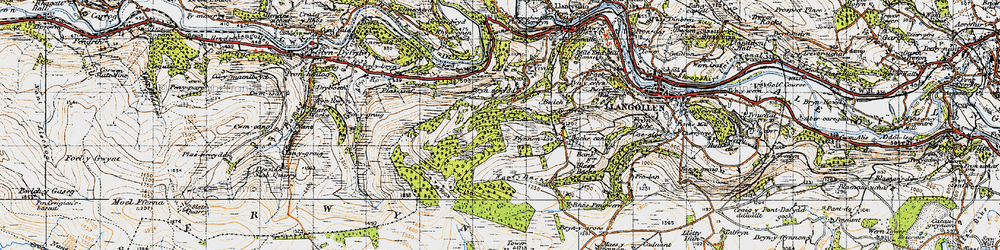 Old map of Blaen Bache in 1947