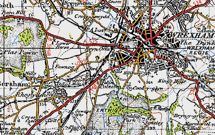 Old map of Bryn Offa in 1947