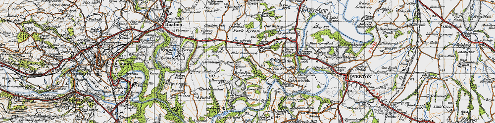 Old map of Bryn Pen-y-lan in 1947