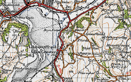 Old map of Bryn Eisteddfod in 1947