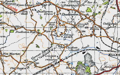 Old map of Bryn-y-cochin in 1947