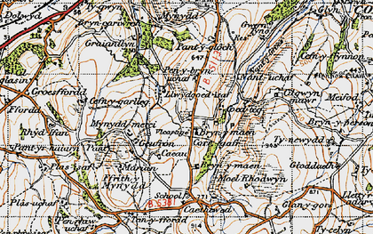 Old map of Bryn-y-maen in 1947