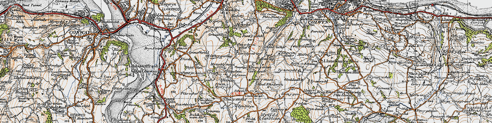 Old map of Bryn-y-maen in 1947