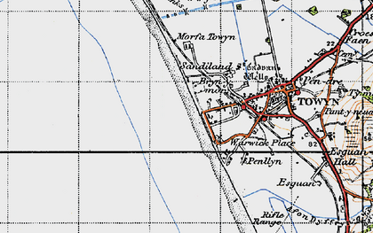 Old map of Bryn-y-mor in 1947