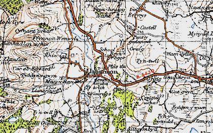 Old map of Bryn-yr-ogof in 1947
