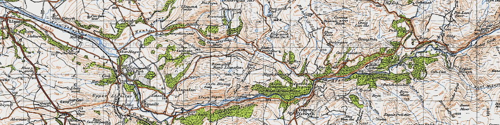 Old map of Brynafan in 1947