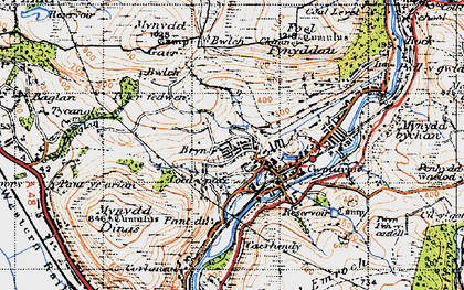 Old map of Brynbryddan in 1947