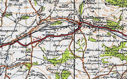 Old map of Bryncae in 1947