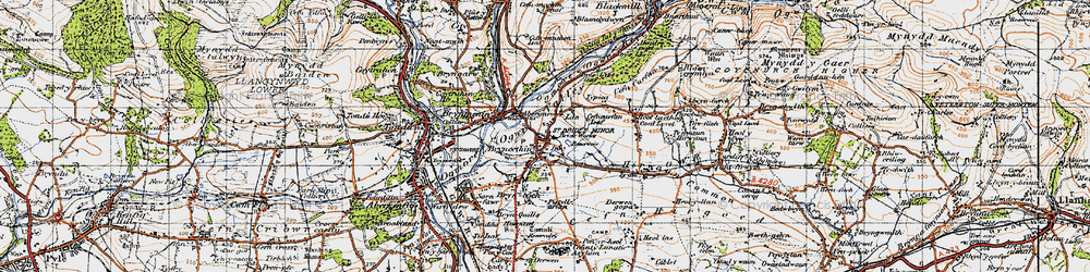 Old map of Bryncethin in 1947
