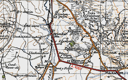 Old map of Bryncir in 1947