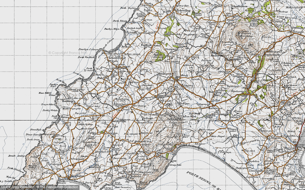 Old Map of Bryncroes, 1947 in 1947