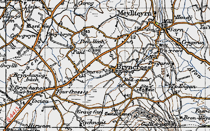 Old map of Bryncroes in 1947