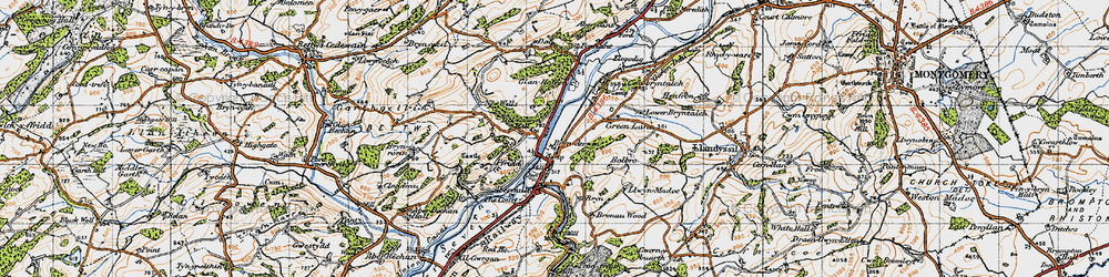 Old map of Brynderwen in 1947