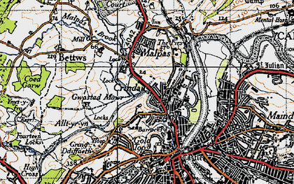 Old map of Brynglas in 1946