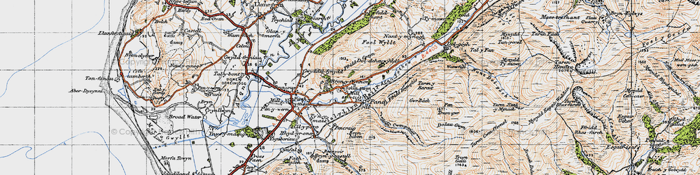 Old map of Brynglas Sta in 1947