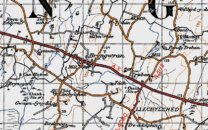 Old map of Bryngwran in 1947