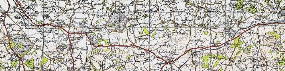 Old map of Bryngwyn in 1946
