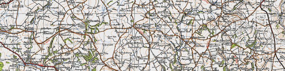 Old map of Blaensylltyn in 1947