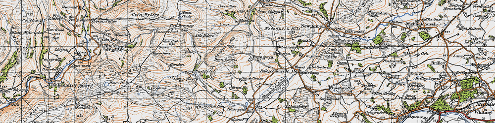 Old map of Bryngwyn Hill in 1947
