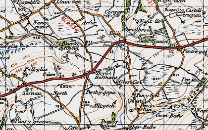 Old map of Brynceri in 1947