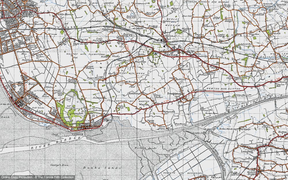Old Map of Bryning, 1947 in 1947