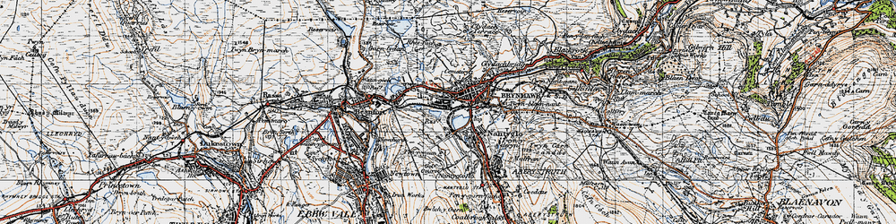 Old map of Brynmawr in 1947