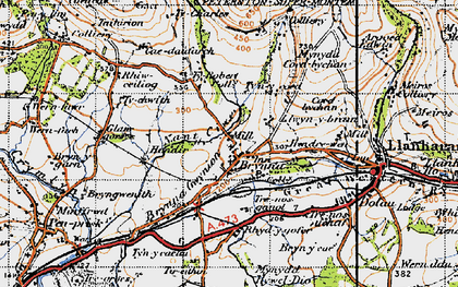 Old map of Brynna in 1947