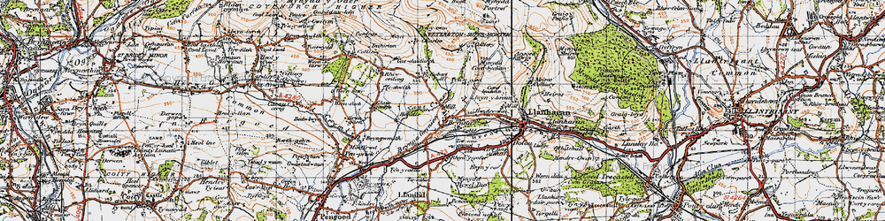 Old map of Brynna in 1947