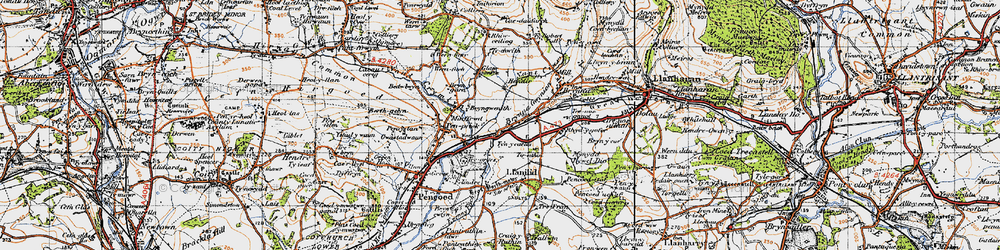 Old map of Brynnau Gwynion in 1947