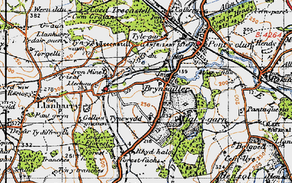 Old map of Brynsadler in 1947