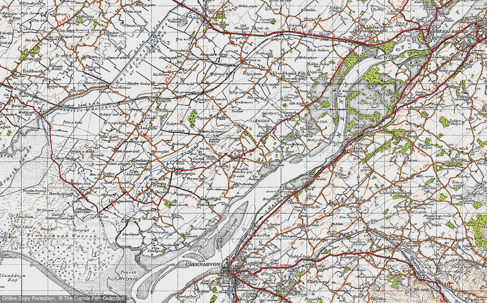 Old Map of Historic Map covering Ysgubor Wen in 1947