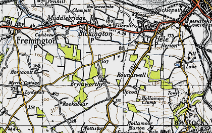 Old map of Brynsworthy in 1946