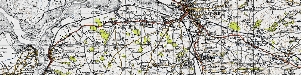 Old map of Brynsworthy in 1946
