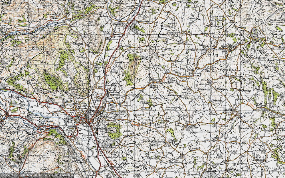 Old Map of Historic Map covering Arwallt, The in 1947