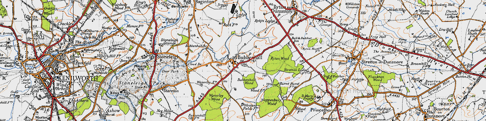 Old map of Bubbenhall Br in 1946