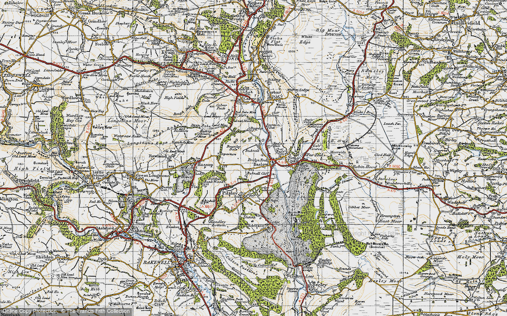 Old Map of Historic Map covering Bridge End in 1947