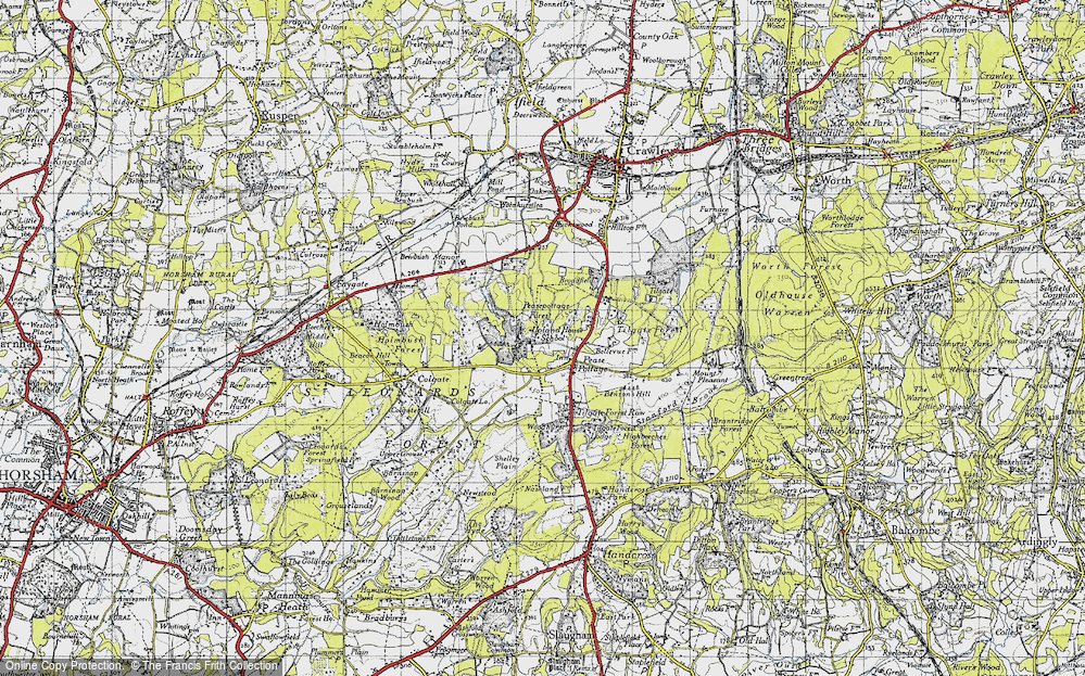 Old Map of Buchan Hill, 1940 in 1940