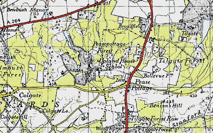 Old map of Buchan Hill in 1940